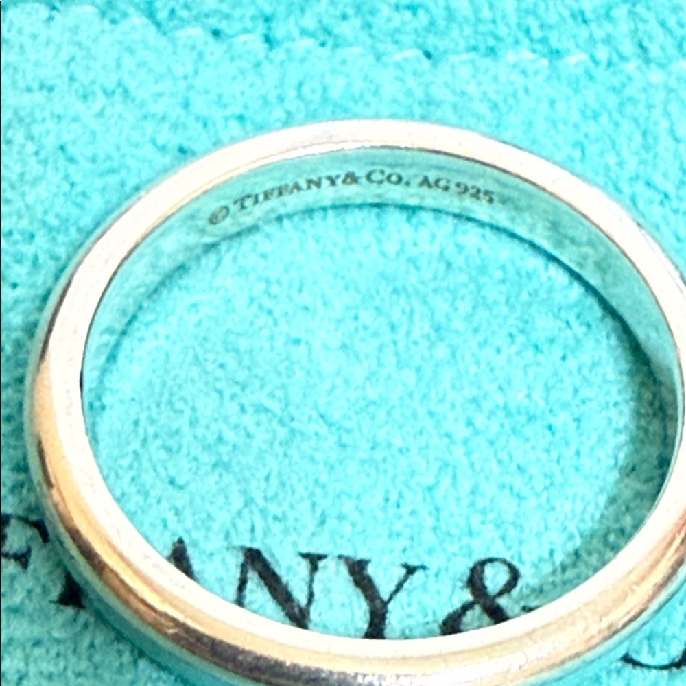 Tiffany & Co. Silver Love Ring with Tiffany Enamel Stripe 6 1/2 - Picture 8 of 8